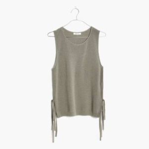 Madewell Grey Side-Tie Sweater Tank Sz S